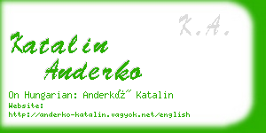 katalin anderko business card